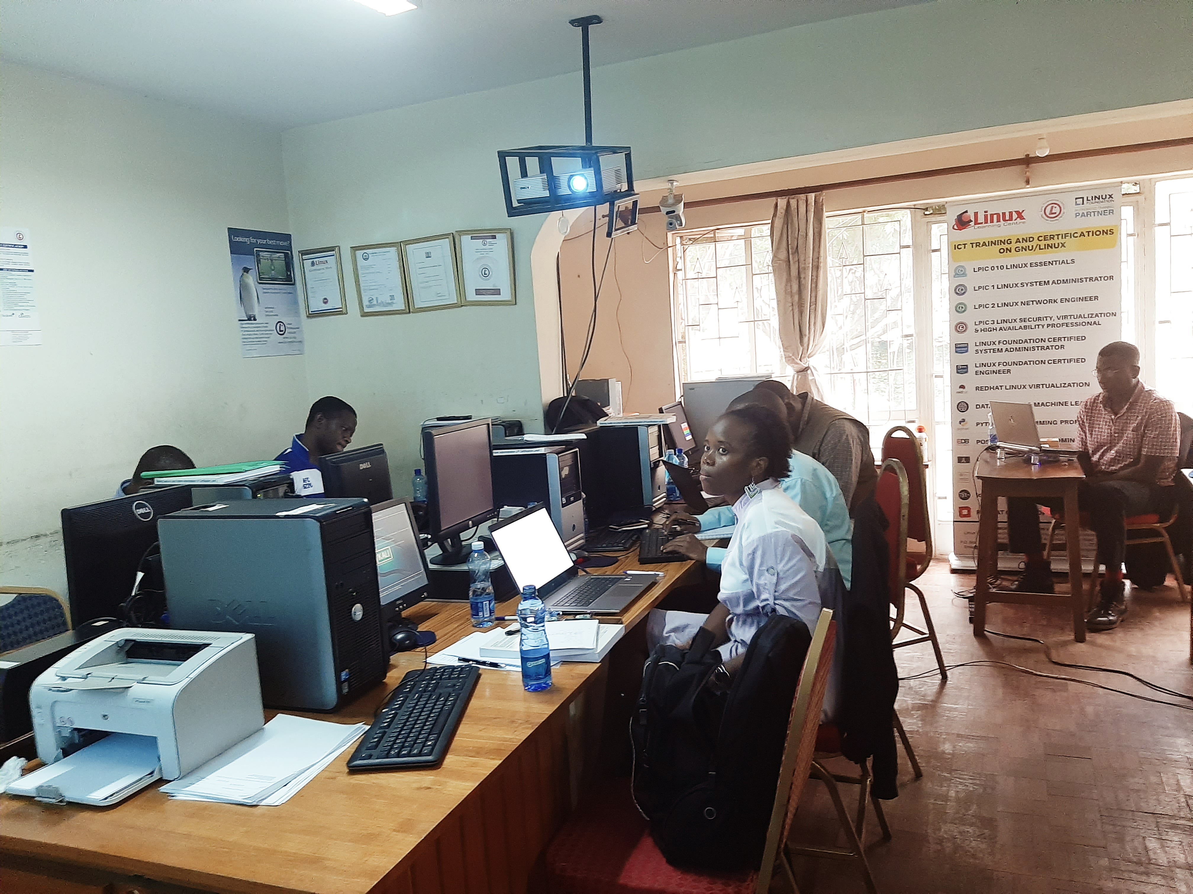 LPIC 1 Linux System Administration certification training in progress at Linux Learning Centre Ltd in January 2020.
