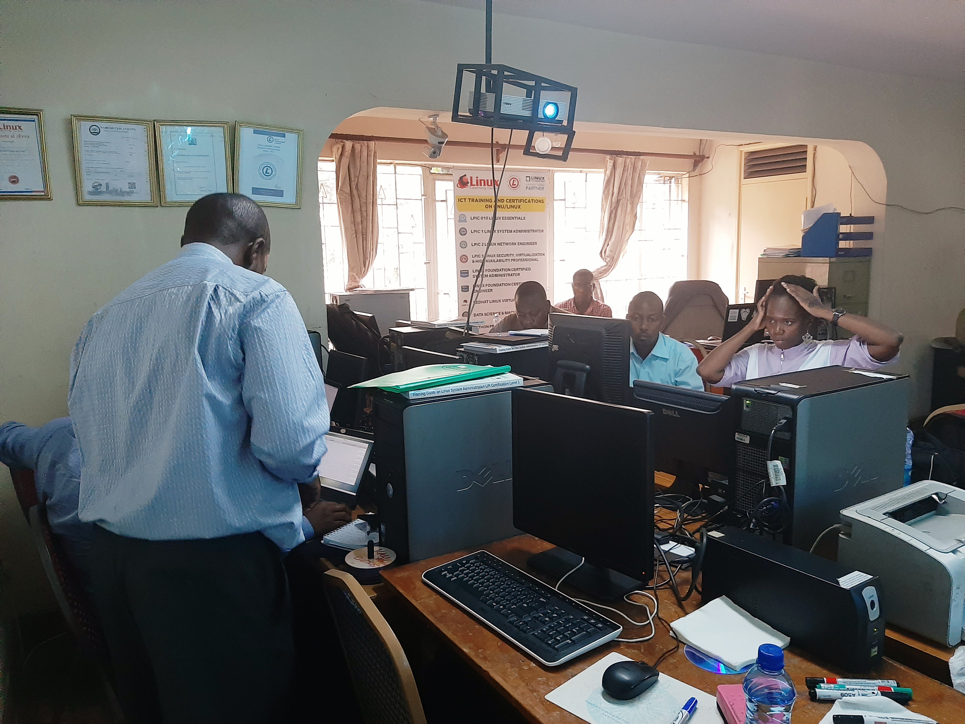 LPIC 1 LINUX SYSTEM ADMINISTRATION CERTIFICATION TRAINING IN PROGRESS AT LINUX LEARNING CENTRE LTD, NAIROBI - HURLINGHAM.